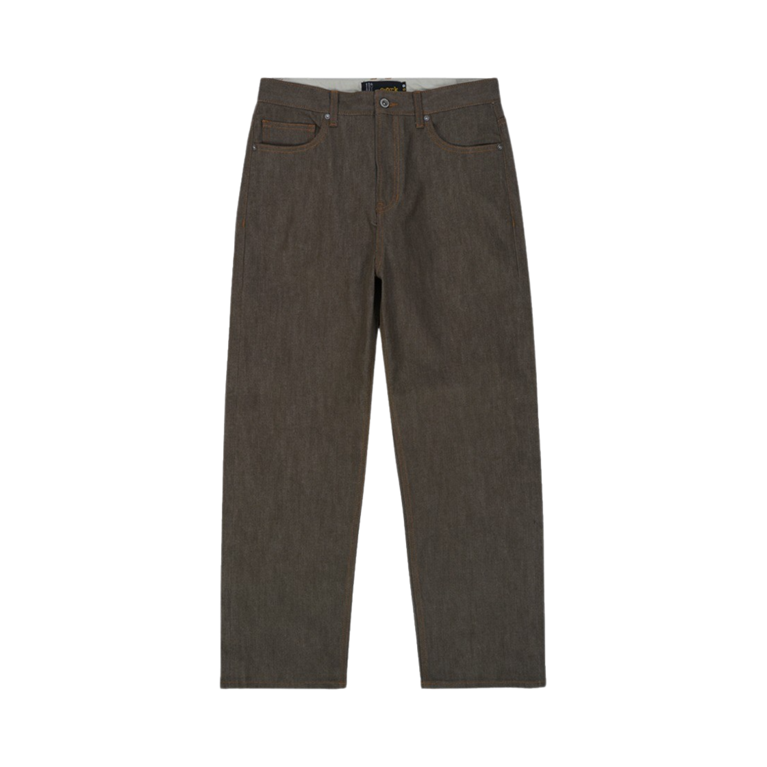 3F15PT27 Ryul+Wai: Denim Wide Fit Selvedge Pants Khaki