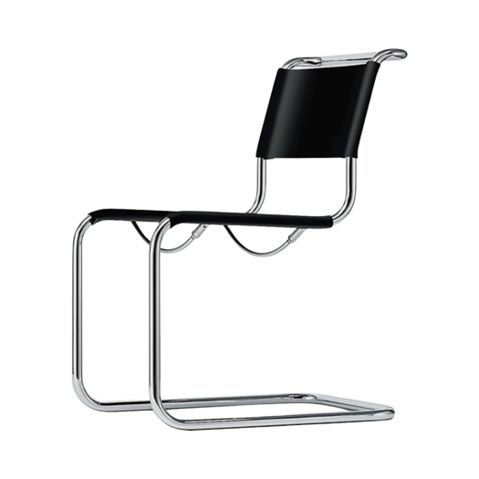 VAUT305689 Thonet S 33 N Cantilever Chair Chrome Frame Black Mesh