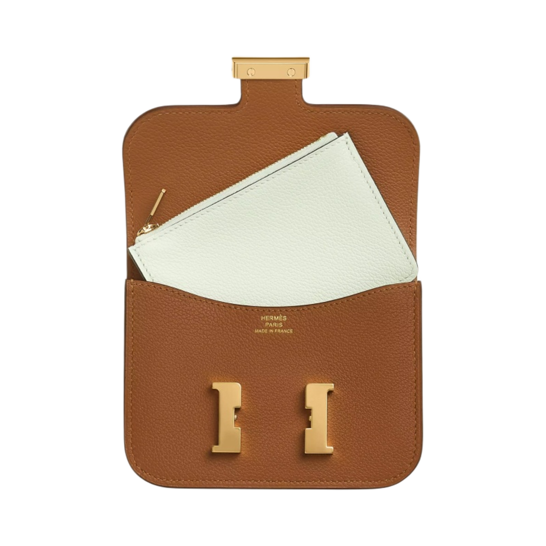 에르메스 콘스탄스 슬림 바이컬러 지갑 에버컬러 & 골드 하드웨어 베르 피즈(Hermes Constance Slim Bicolor Wallet Evercolor & Gold Vert Fizz) - 2