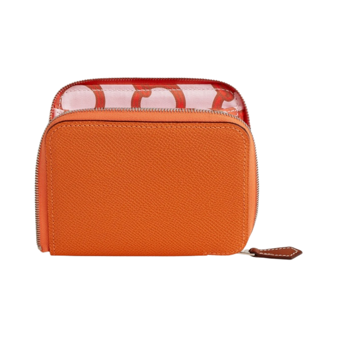 에르메스 실크인 컴팩트 지갑 앱송 바레니아 & 팔라듐 하드웨어 오랑쥬 로즈 빨(Hermes Silk'In Compact Wallet Epsom Barenia & Palladium Orange Rose Pale) - 1