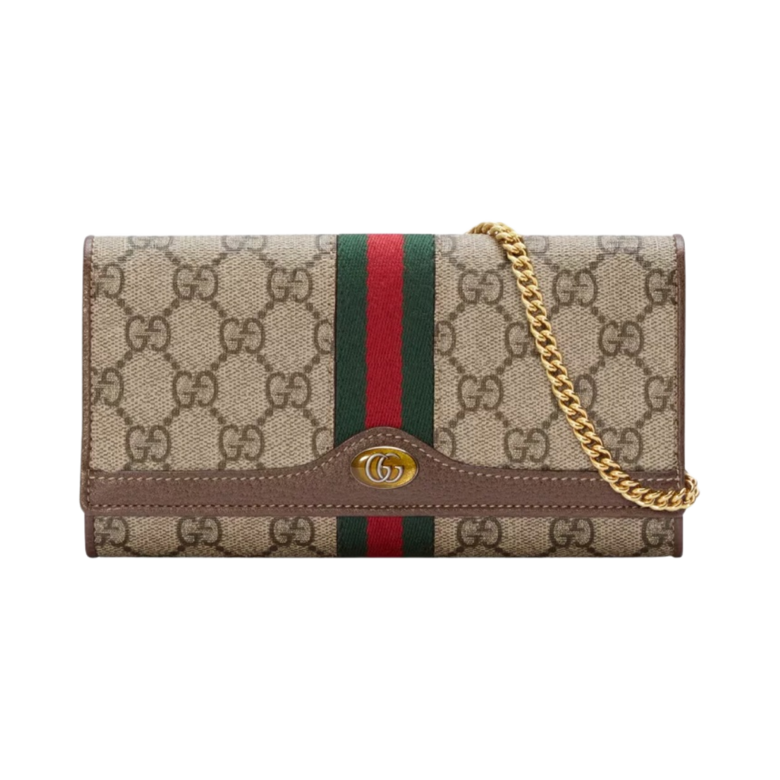 구찌 오피디아 GG 체인 지갑 베이지 에보니 브라운(Gucci Ophidia GG Chain Wallet Beige Ebony Brown) - 1