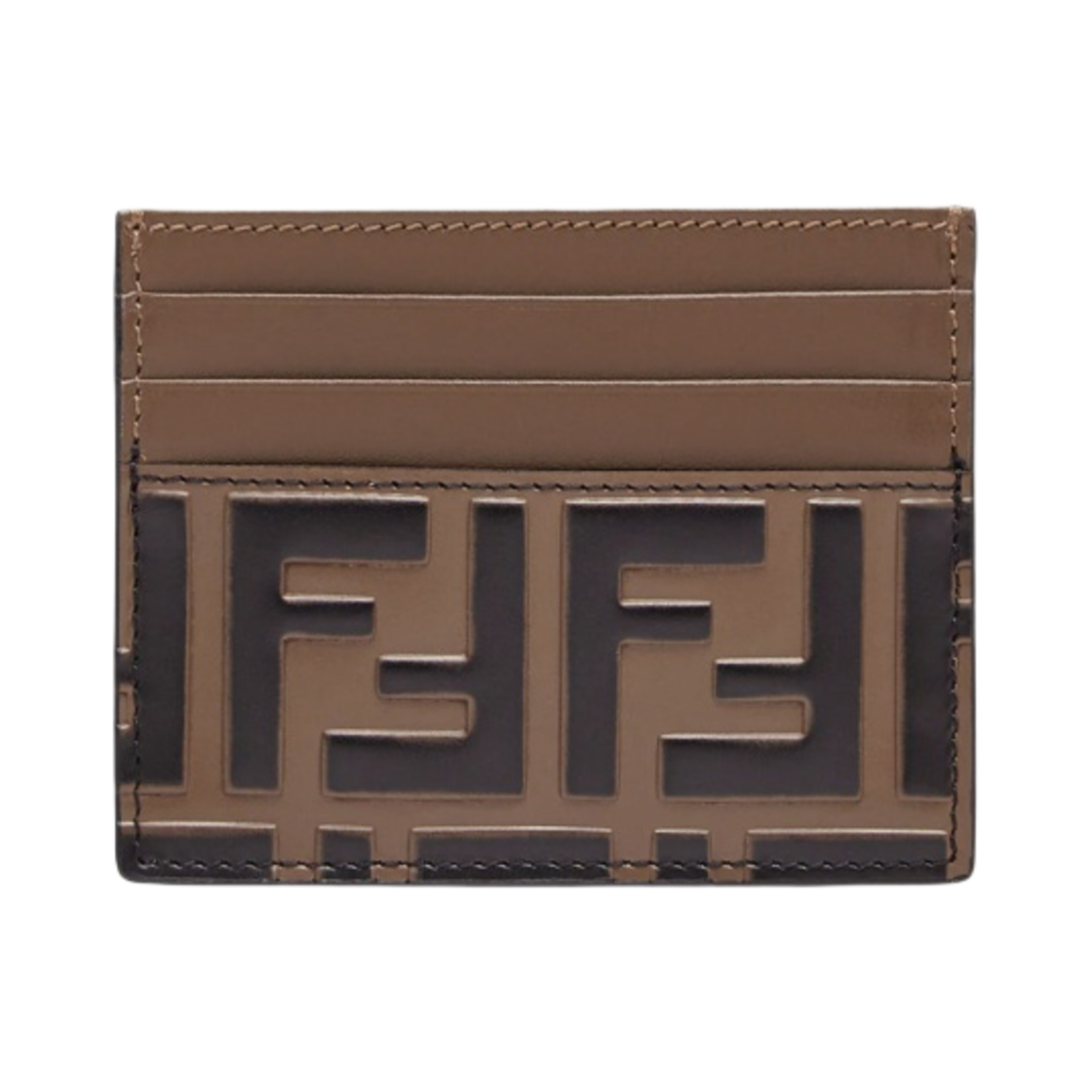 8M0445AAFMF13VK Fendi FF Motif Calskin Card Holder Brown