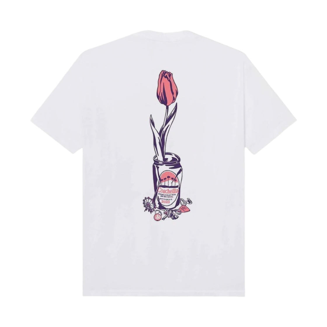 베르디 x 코첼라 걸스 돈 크라이 WY 티셔츠 화이트(Verdy x Coachella Girls Don't Cry WY T-Shirt White)