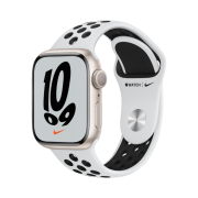 Apple Watch Nike Series 7 41mm GPS Starlight Aluminum Case with Nike Sport Band Pure Platinum Black (Korean Ver.)