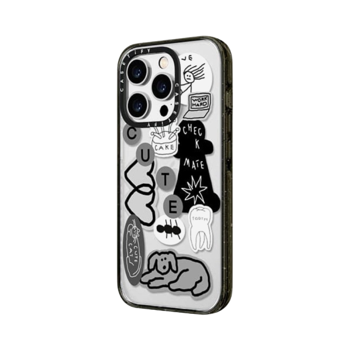 케이스티파이 아이폰 이나피 스티커 01 임팩트 케이스 클리어 블랙(Casetify iPhone Inap Sticker 01 Impact Case Clear Black) - 5