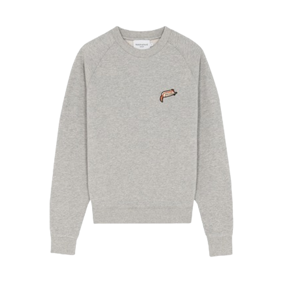 IW00306KM0001-H150 (W) Maison Kitsune Oly Hot Dog Patch Vintage Sweatshirt Grey Melange