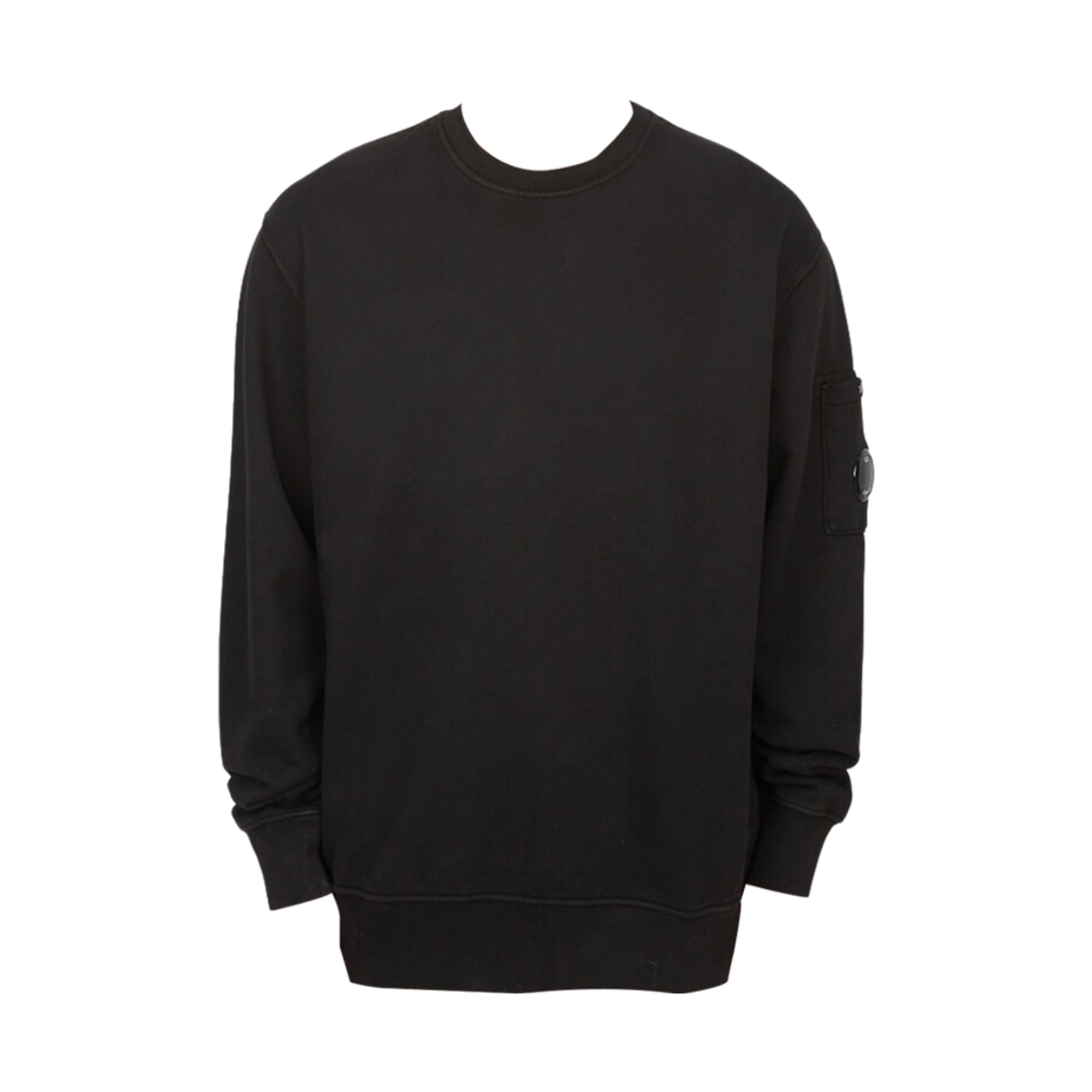 17CMSS060A006372G999 C.P. Company Brushed & Emerized Diagonal Fleece Lens Sweatshirt Black - 24FW