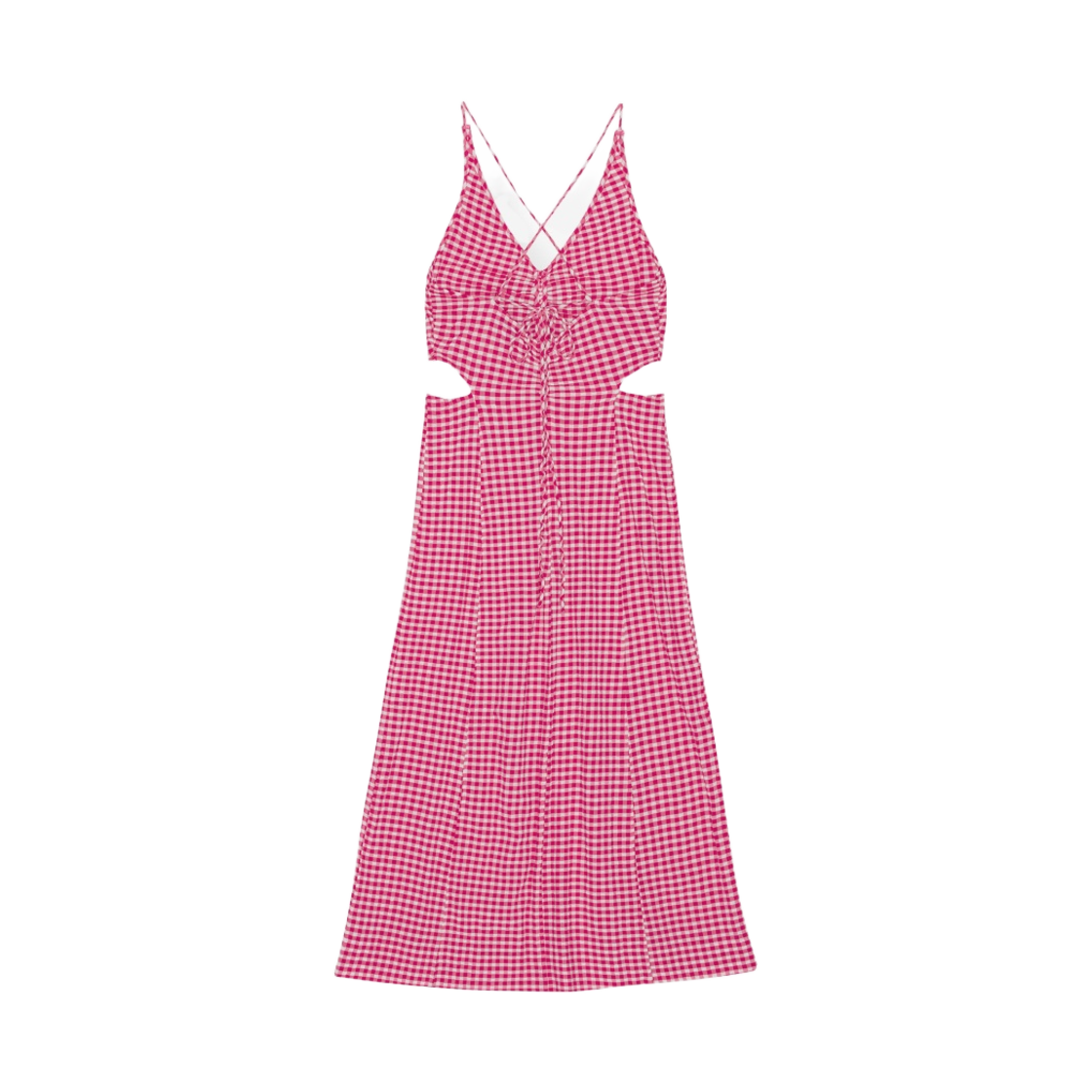 (W) 가니 스트레치 시어서커 맥시 드레스 러브 포션((W) Ganni Stretch Seersucker Maxi Dress Love Potion) - 2