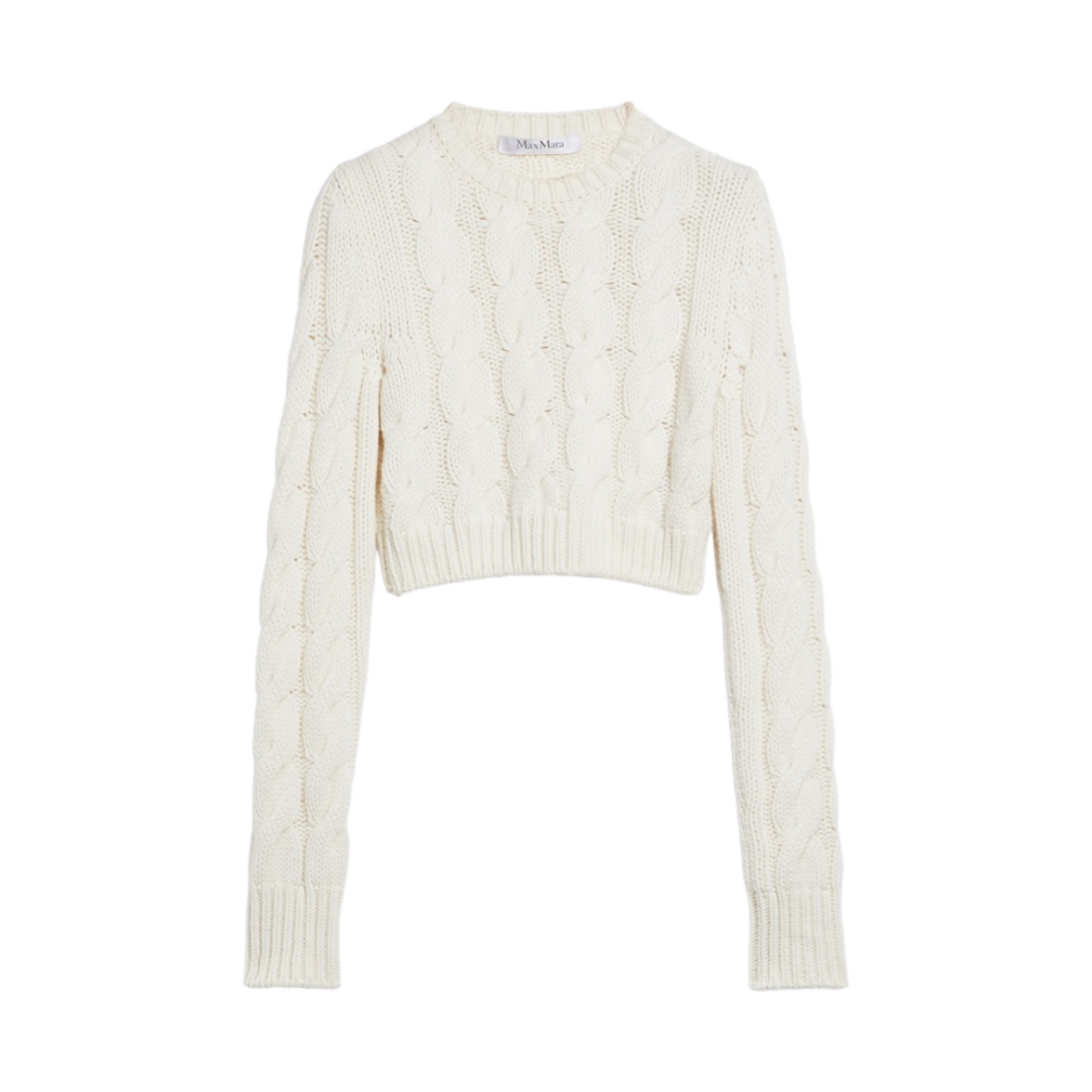 (W) 막스마라 스핑게 코튼 스웨터 화이트((W) Max Mara Sfinge Cotton Sweater White) - 1