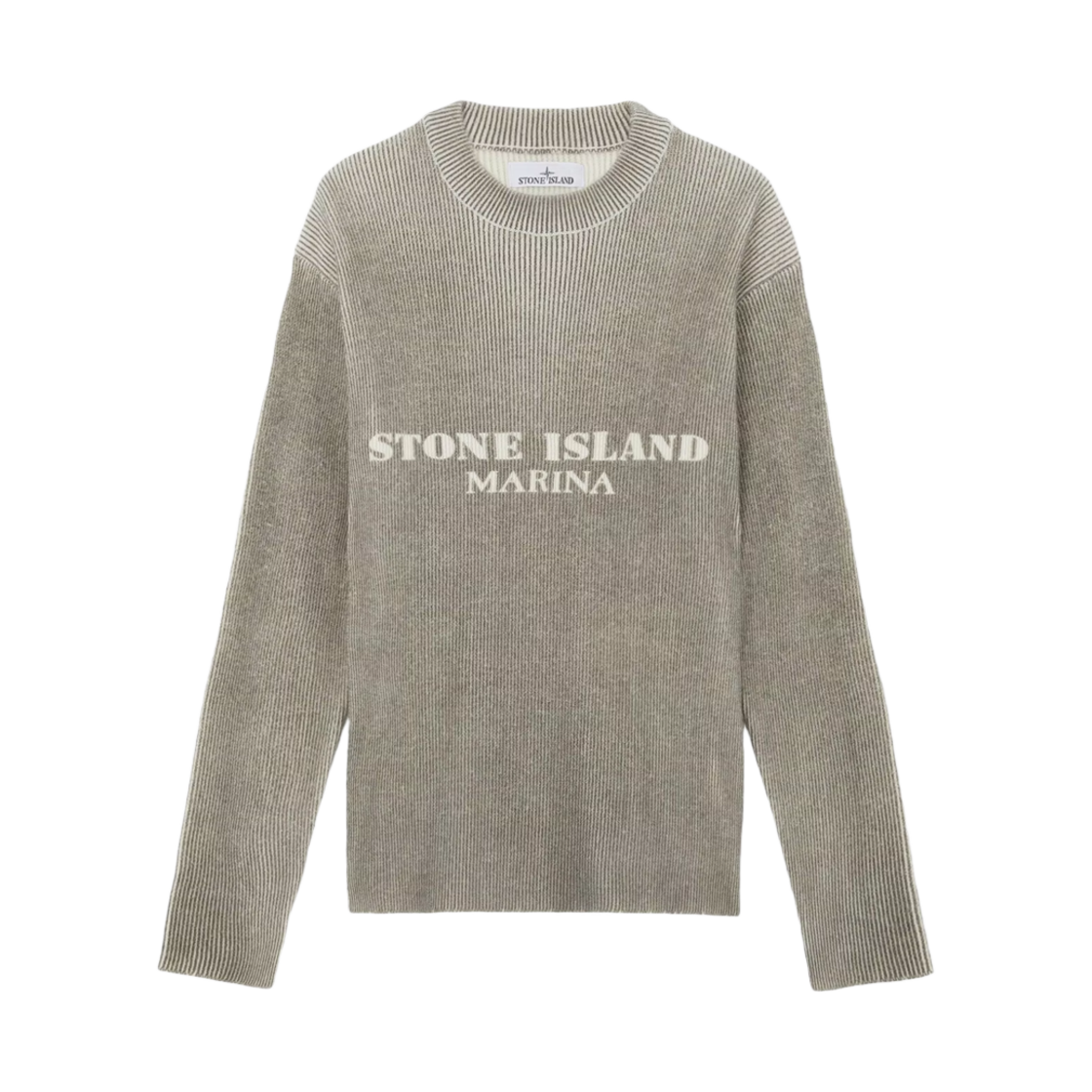 8115542XB-V0075 Stone Island 542XB Printed Wool Blend Stone Island Marina Loose Fit Crewneck Sweater Walnut Brown - 24FW