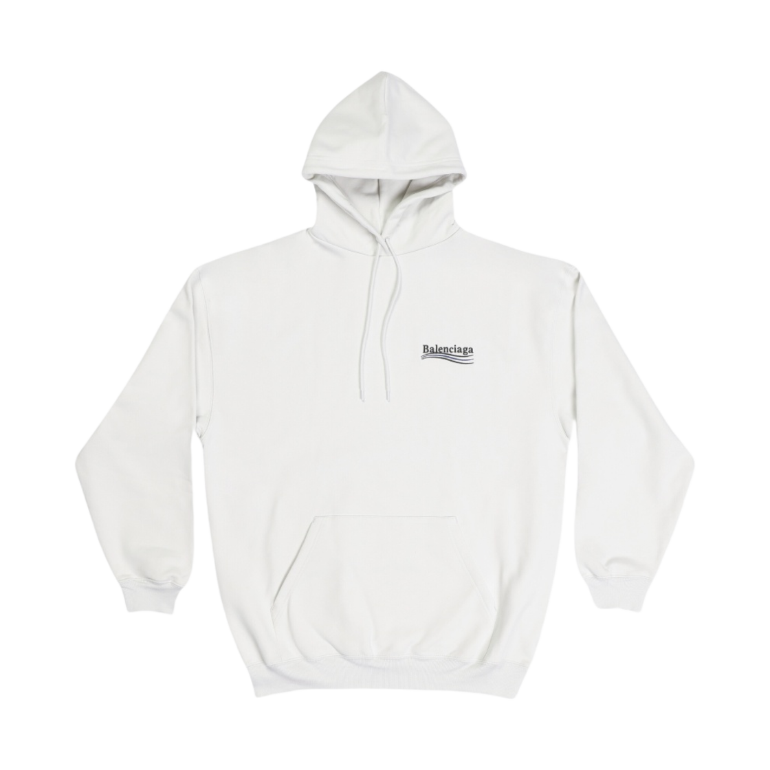 (W) 발렌시아가 폴리티컬 캠페인 미디움 핏 후드 화이트((W) Balenciaga Political Campaign Medium Fit Hoodie White) - 1