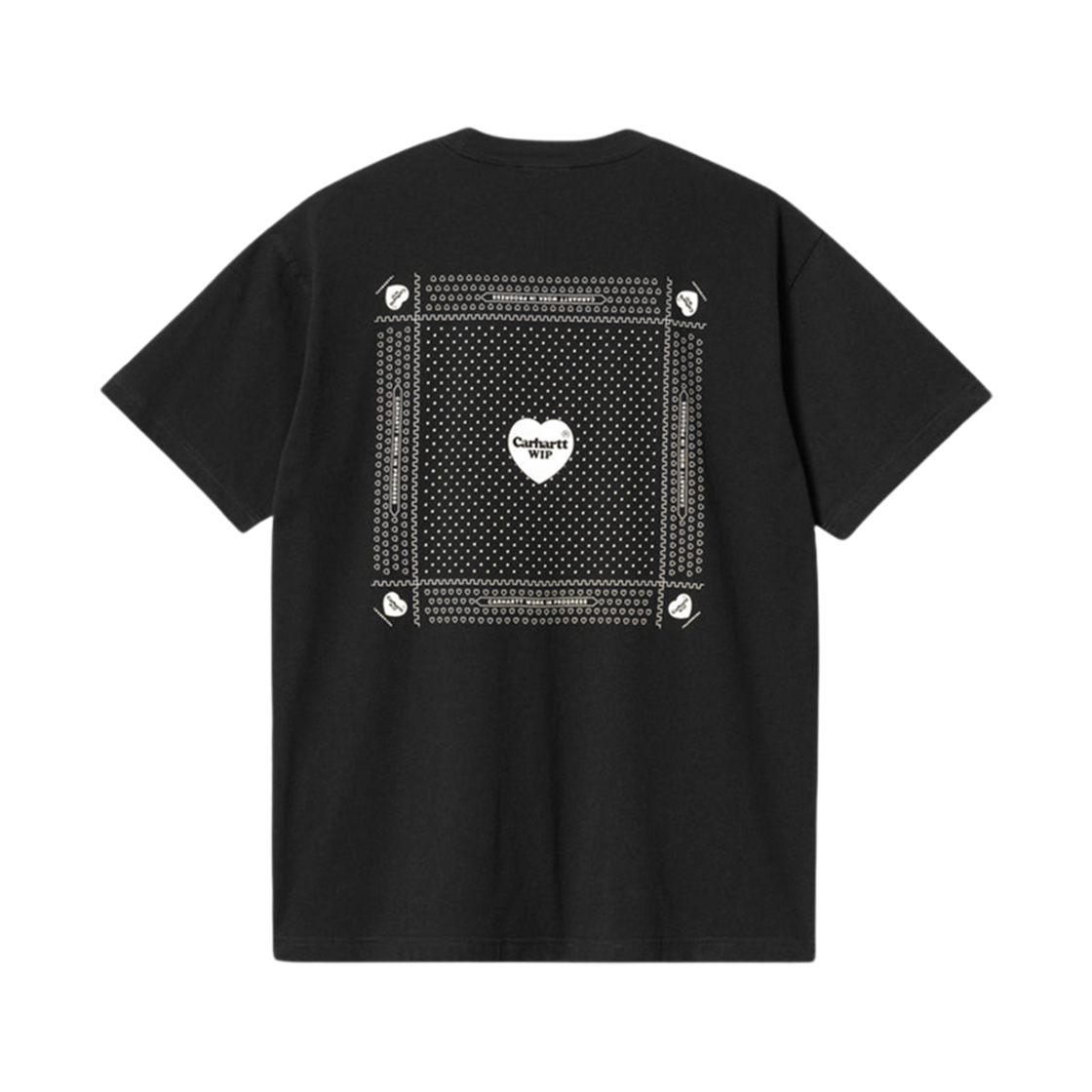 칼하트 WIP 하트 반다나 티셔츠 블랙 화이트 스톤 워시드(Carhartt WIP Heart Bandana T-Shirt Black White Stone Washed) - 2