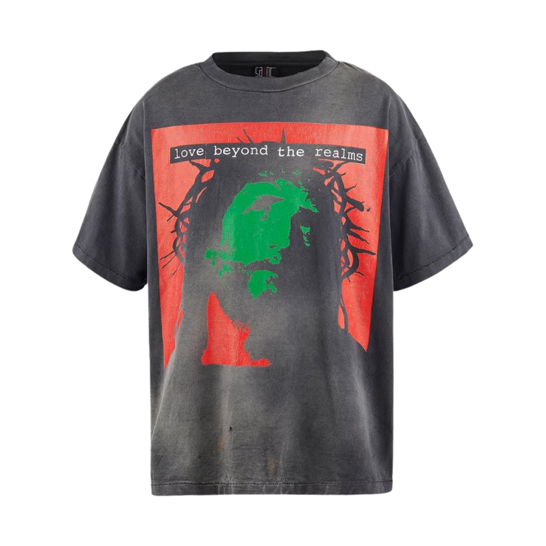 세인트 마이클 x 코스케 카와무라 숏슬리브 티셔츠 러브 비욘드 블랙 - 24SS(Saint Mxxxxxx x Kosuke Kawamura S/S T-Shirt Love Beyond Black - 24SS)