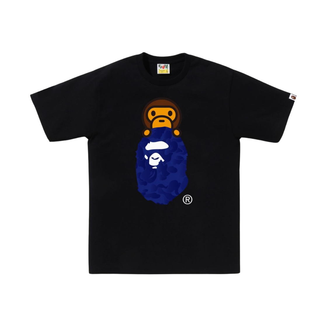 0ZXTEM10010XM BAPE Ink Camo Milo on Ape Head T-Shirt Black