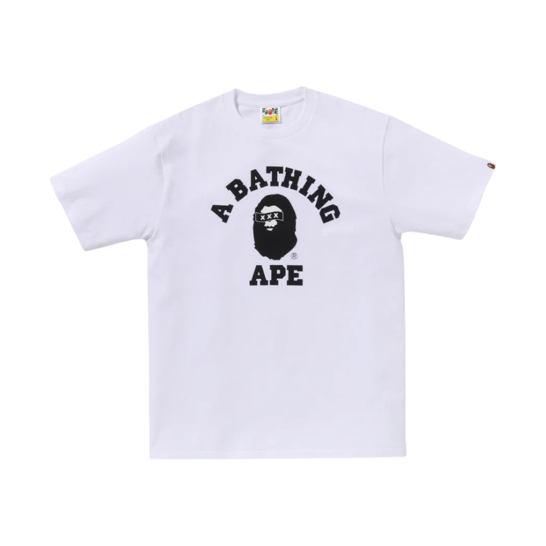- BAPE x God Selection College T-Shirt White - 대표 이미지 #1