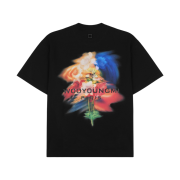 Wooyoungmi Swaying Flower Back Logo T-Shirts Black - 24FW