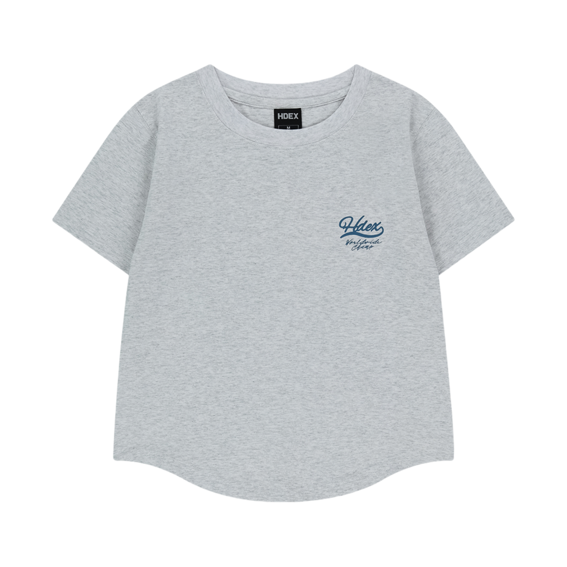 H252WLRTS29MWH HDEX Womens Curved Hem Short Sleeve Melange White