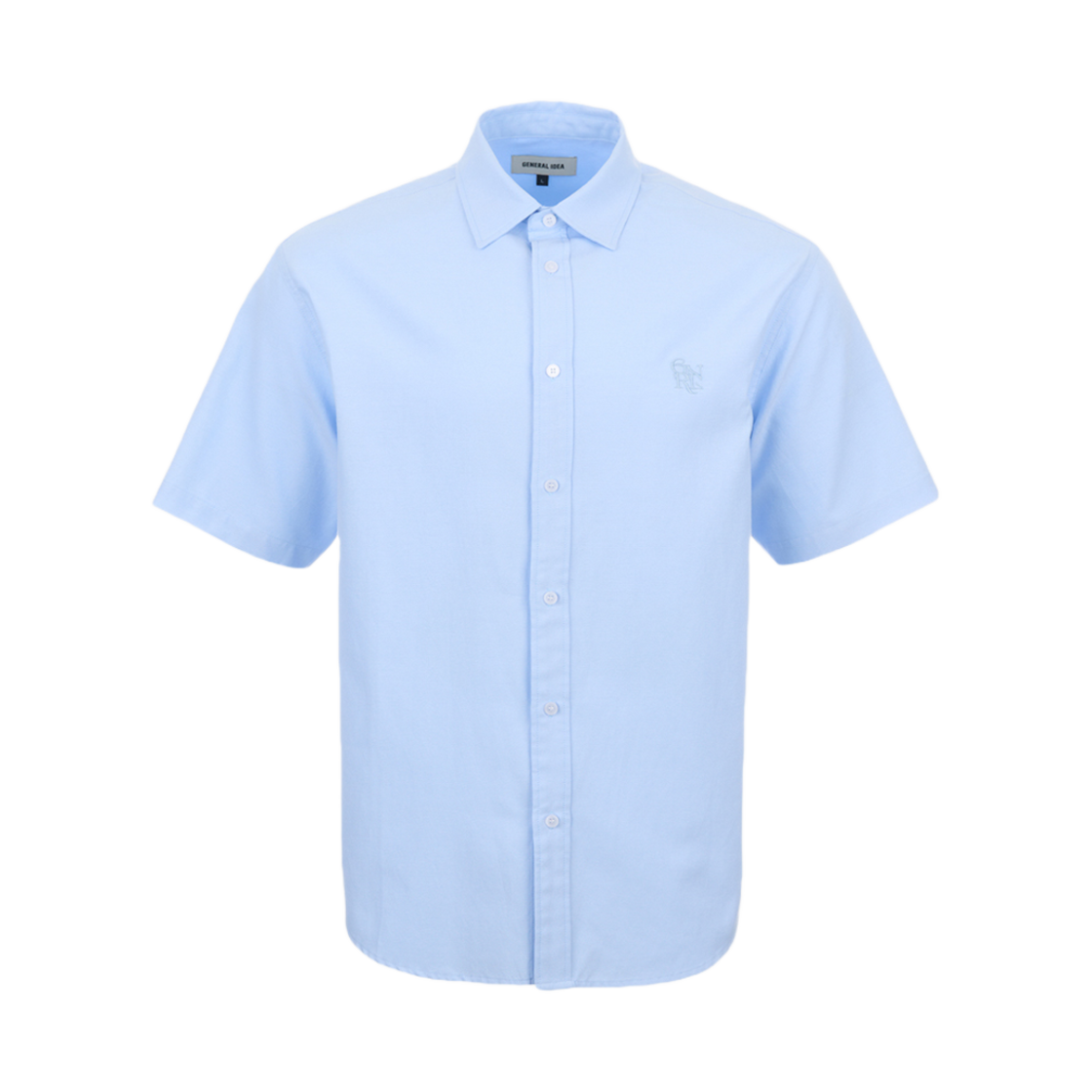 제너럴아이디어 유니섹스 베이직 옥스포드 하프 셔츠 스카이블루