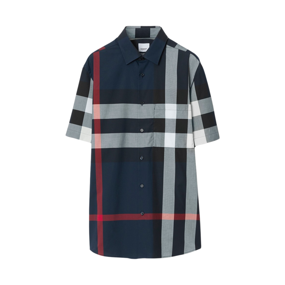 8079592 Burberry Check Cotton Shirt Navy