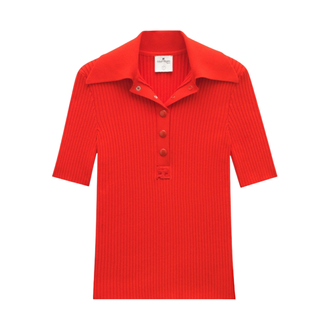 (W) 꾸레쥬 숏슬리브 폴로 헤리티지 레드((W) Courreges Short Sleeve Polo Heritage Red) - 1