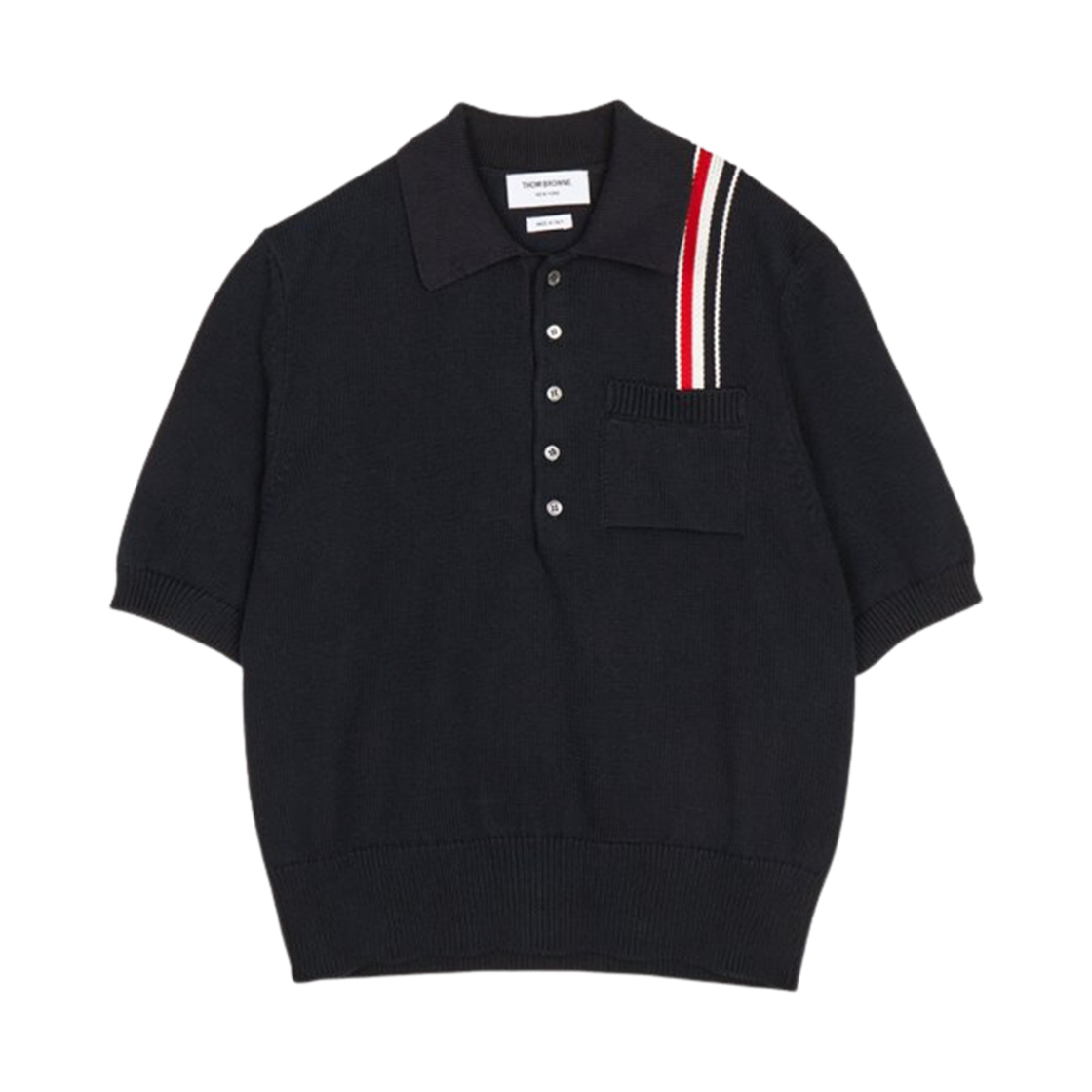 톰브라운 저지 릴렉스드 폴로 셔츠 네이비(Thom Browne Jersey Relaxed Polo Navy)