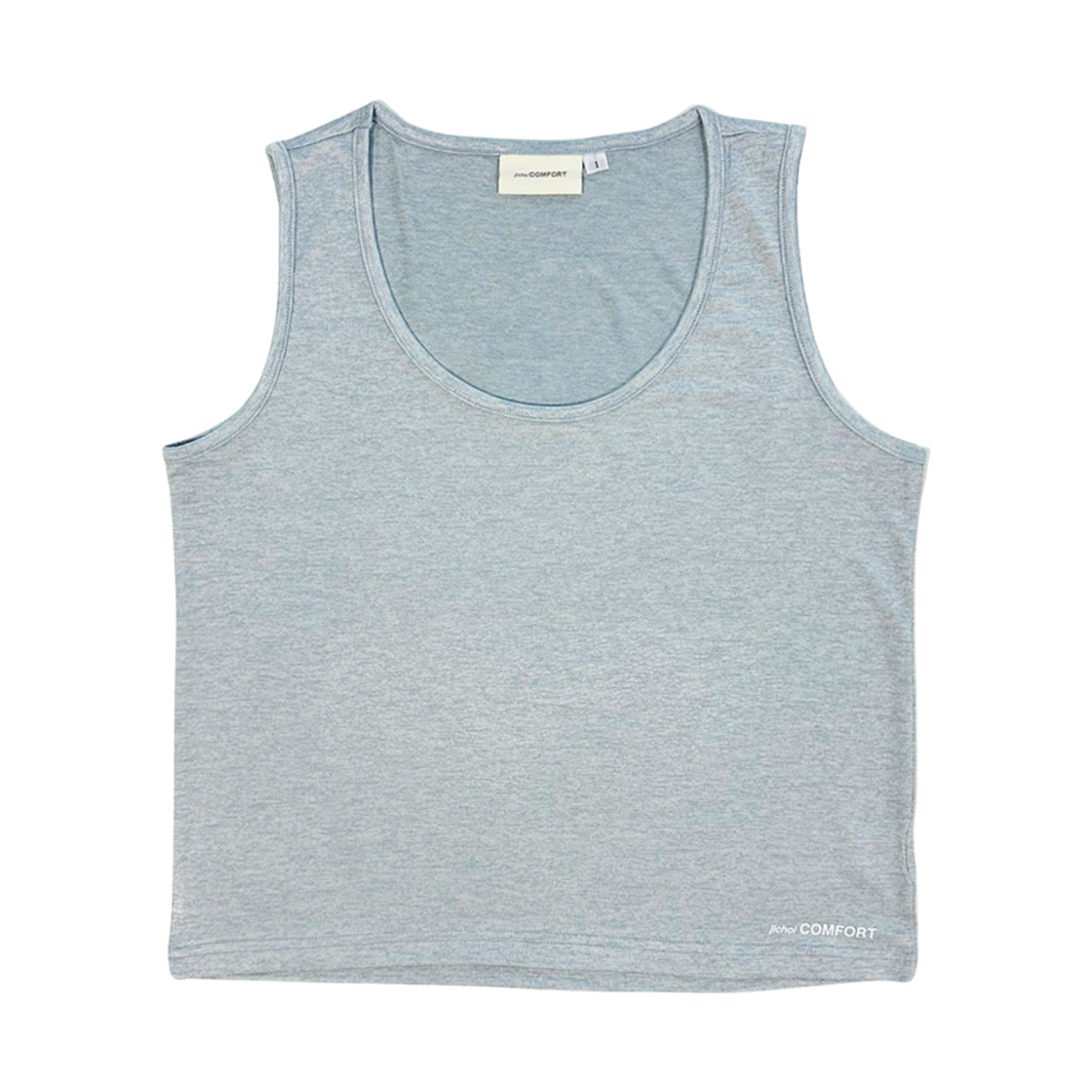 (W) 지초이 컴포트 슬리브리스 멜란지 블루((W) Jichoi Comfort Sleeveless Melange Blue)