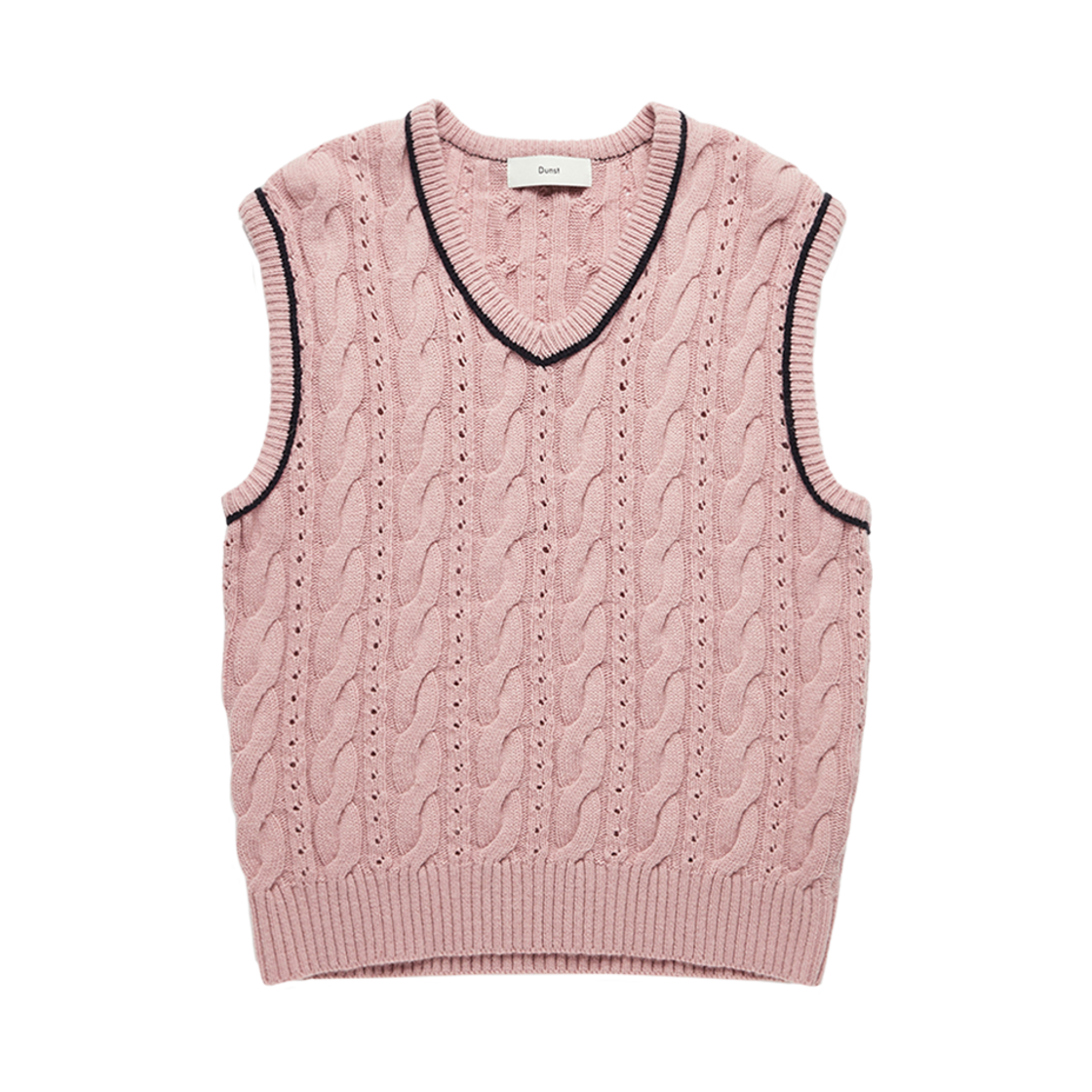 던스트 라이닝 케이블 니트 베스트 소프트 핑크(Dunst Lining Cable Knit Vest Soft Pink) - 1