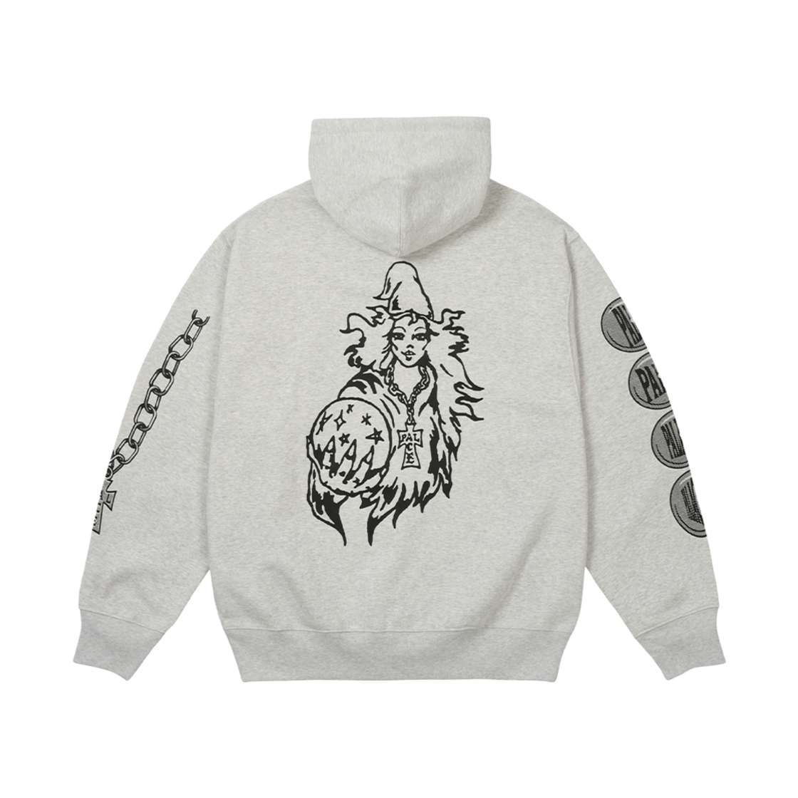 - Palace Wizard Sleeves Hood Grey Marl - 25SS