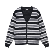 Stussy Shaggy Stripe Cardigan Black