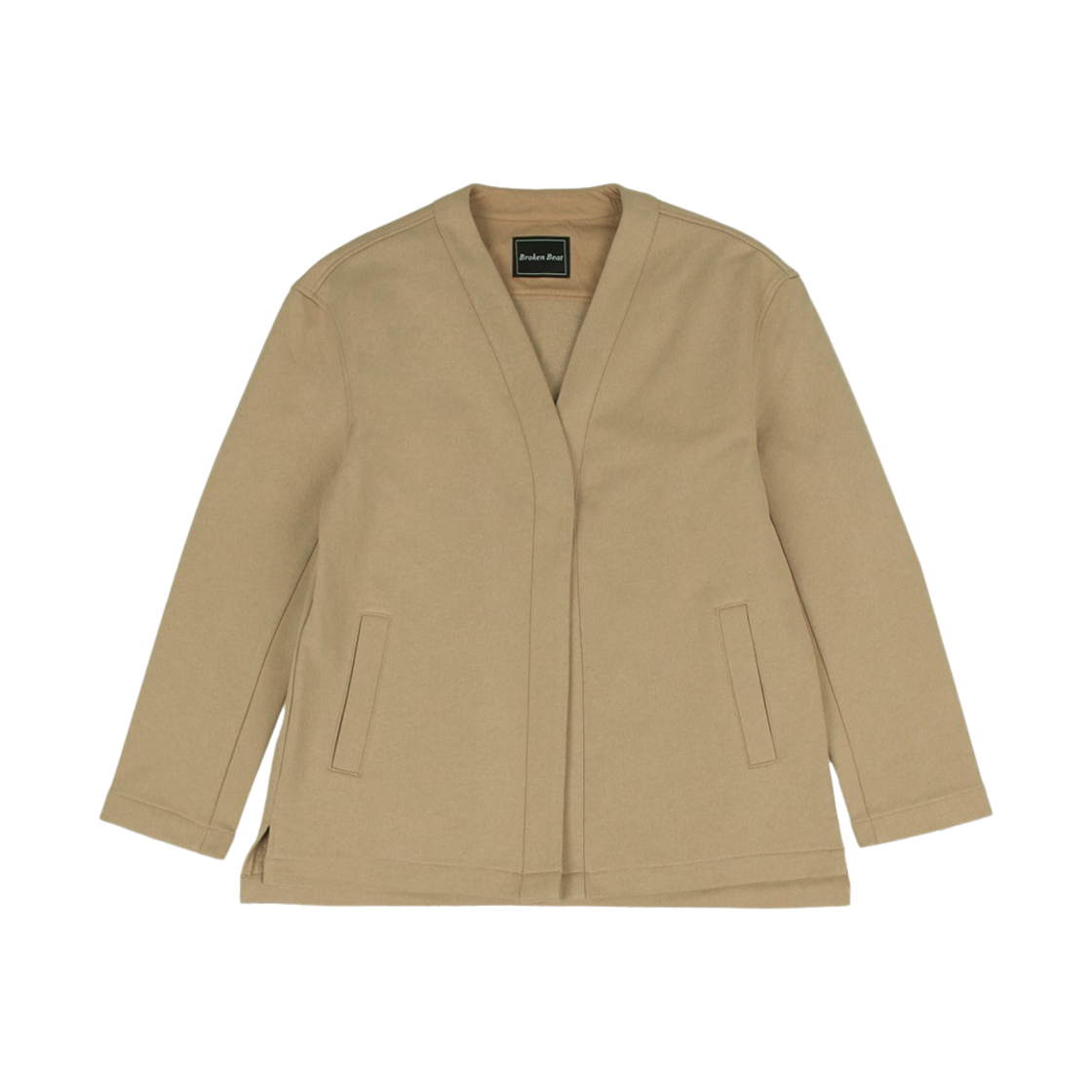 BB24CD001BG Broken Beat Jersey Cardigan Beige - 대표 이미지 #1