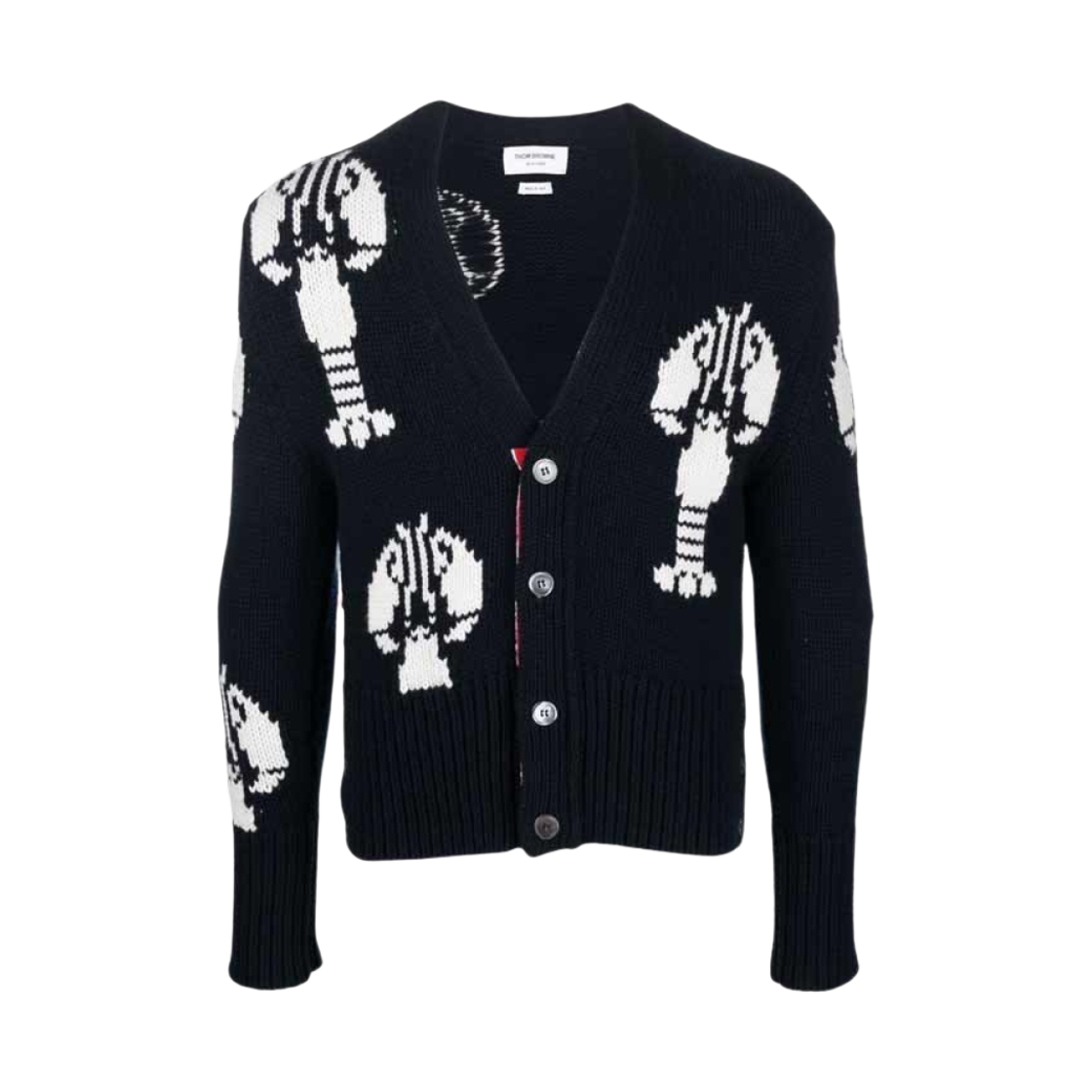 톰브라운 캐시미어 청키 랍스터 브이넥 가디건 네이비(Thom Browne Cashmere Chunky Lobster V-Neck Cardigan Navy) - 1