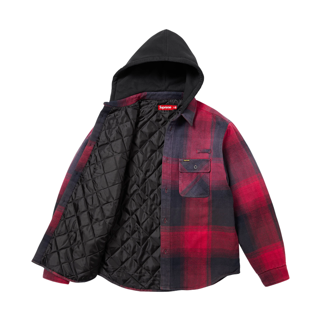 Hooded Flannel Shirt Supreme Quilted Supreme Quilted Hooded Plaid
