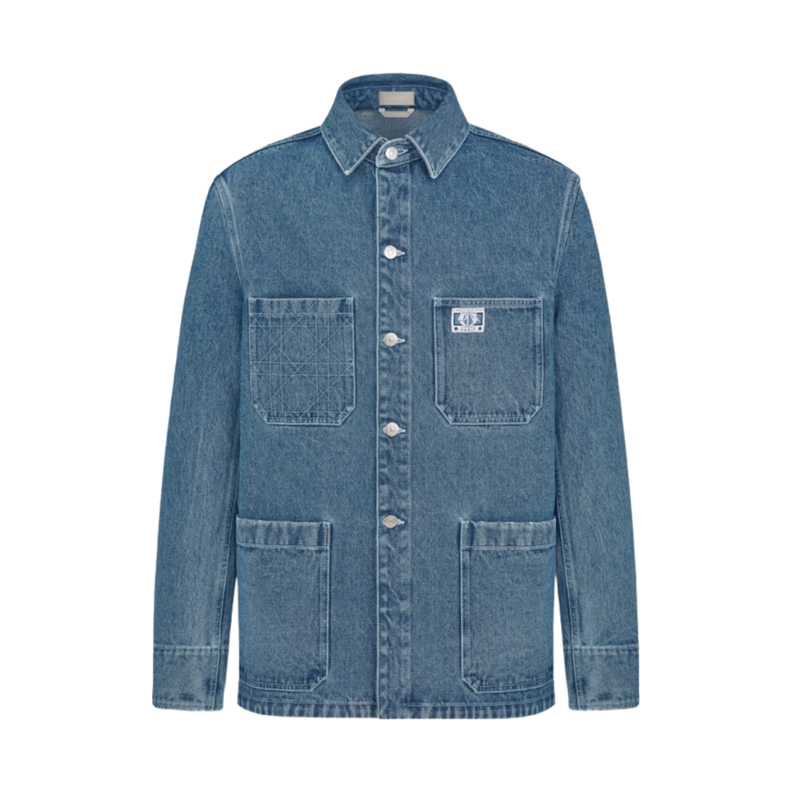 493D498A383X-C585 Dior Dior Charm Overshirt Cotton Twill Blue