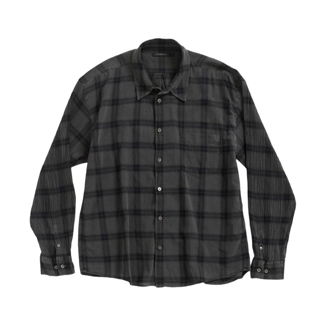 해칭룸 클래식 셔츠 오버 다이드 체크 차콜(Hatchingroom Classic Shirt Over Dyed Check Charcoal)