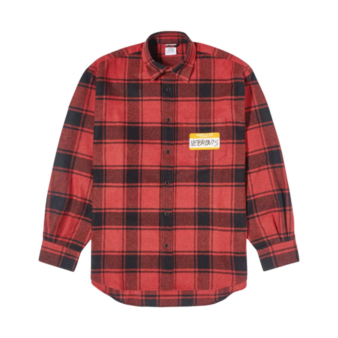 UE54SH420R Vetements My Name Is Flannel Shirt Red Check