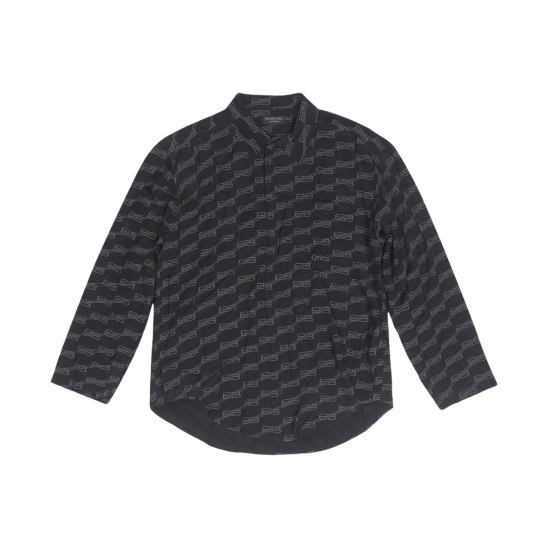(W) 발렌시아가 BB 모노그램 미니멀 셔츠 블랙((W) Balenciaga BB Monogram Minimal Shirt Black) - 1