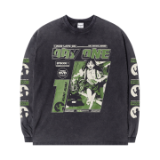 QT8 GARMENTS TL Day-1 SP Washed Long Sleeve Black