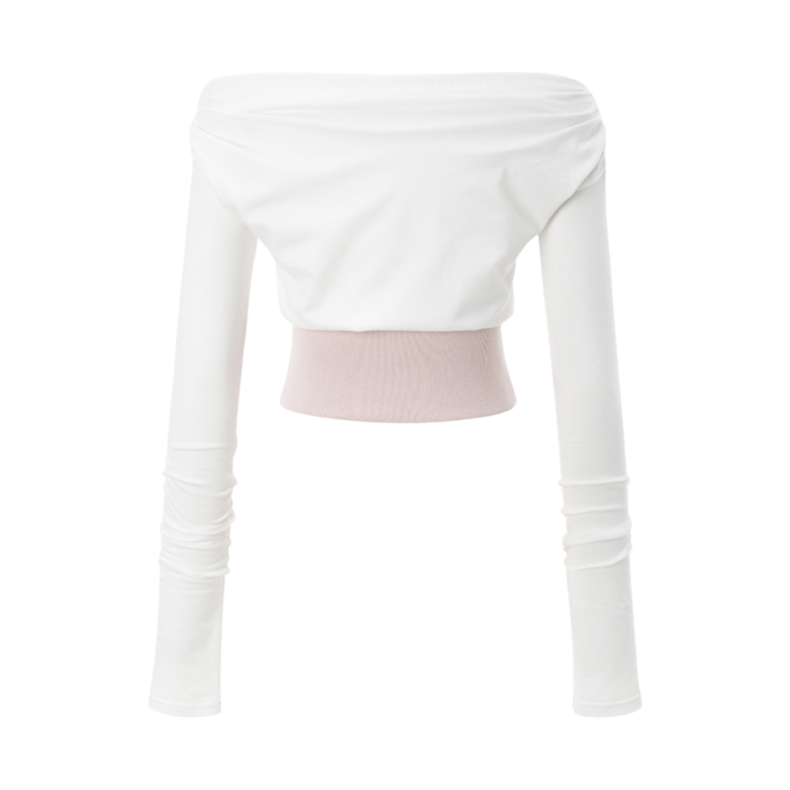 (W) 쓰리타임즈 립 오프숄더 탑 아이보리 핑크((W) Threetimes Rib Off-Shoulder Top Ivory Pink) - 2