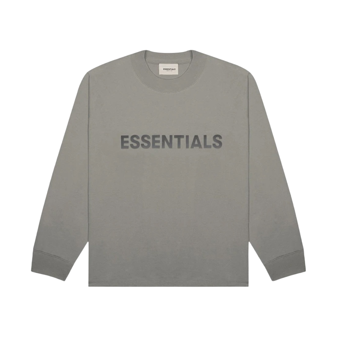 에센셜 3D 실리콘 아플리케 박시 롱슬리브 티셔츠 시멘트 - 20FW