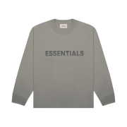 Essentials 3D Silicon Applique Boxy Long Sleeve T-Shirt Cement - 20FW