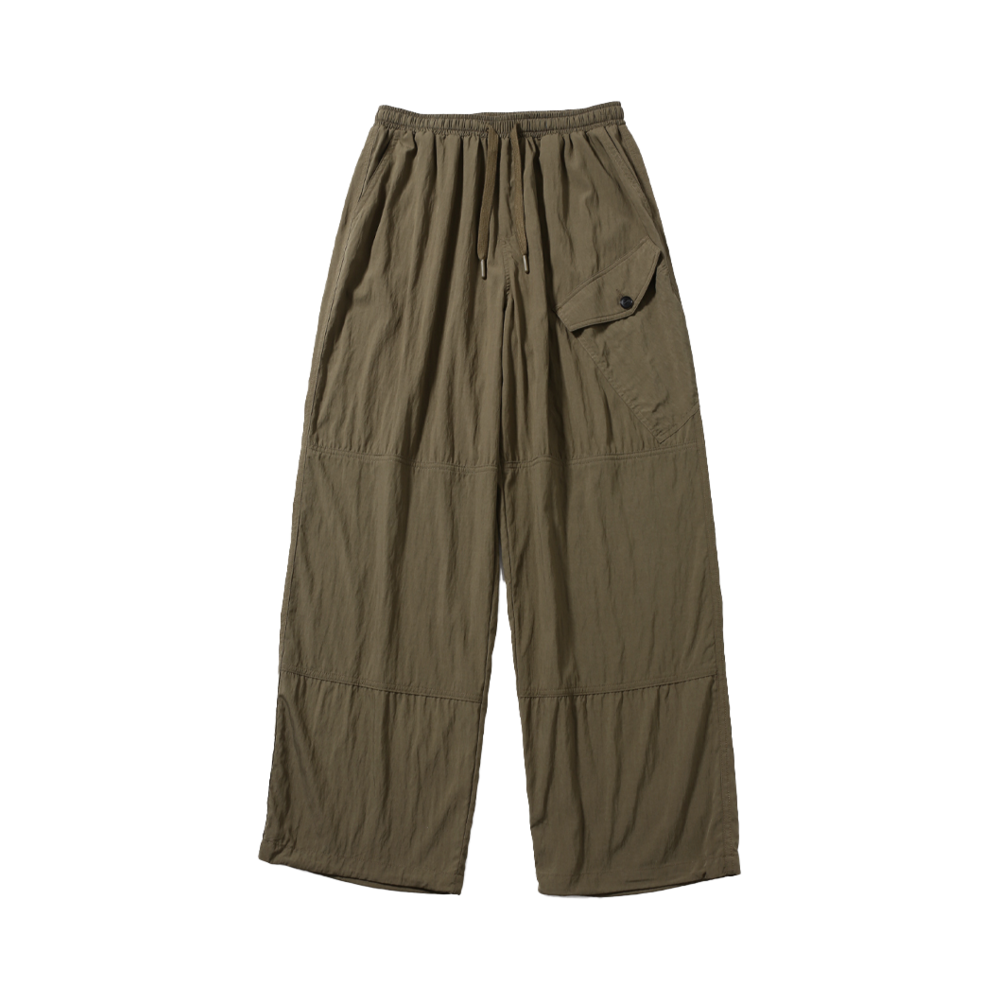 BAL59 Ballute Shirring One Pocket Pants Khaki Brown