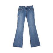 (W) smallstupidtunes Stud Bootcut Denim Pants Light Blue