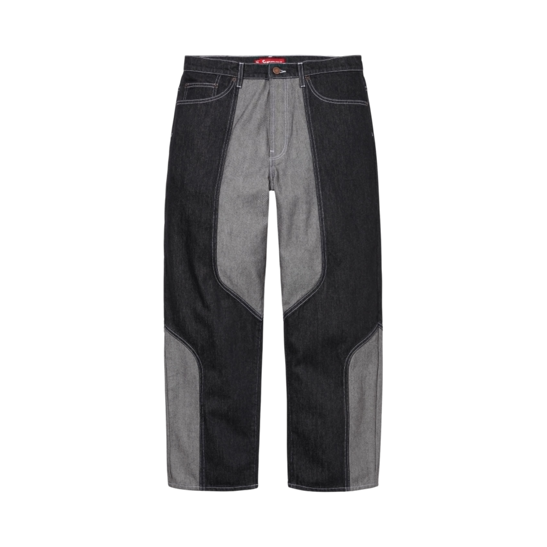 슈프림 투톤 패널드 배기 진 블랙 - 24FW(Supreme 2-Tone Paneled Baggy Jean Black - 24FW)