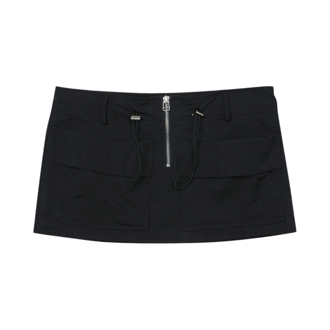 - (W) Bohemian Seoul String Cargo Mini Skirt Black