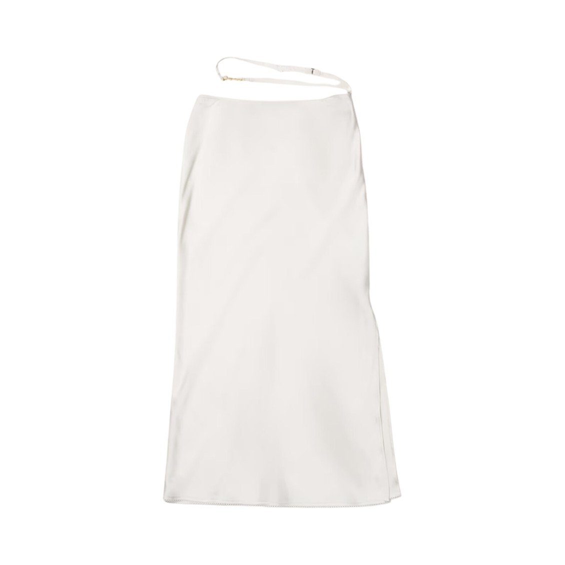 (W) 자크뮈스 라 쥬프 노트 사틴 미디 스커트 오프 화이트((W) Jacquemus La Jupe Notte Satin Midi Skirt Off White) - 1