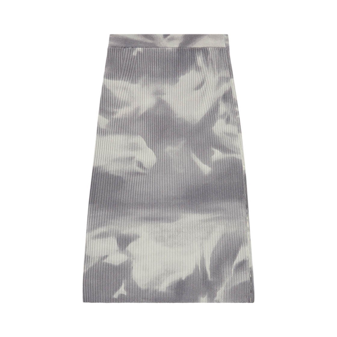 (W) 디젤 M-베티 미디 스커트 카모 울 니트 그레이((W) Diesel M-Betty Midi Skirt In Camo Wool Knit Grey) - 1