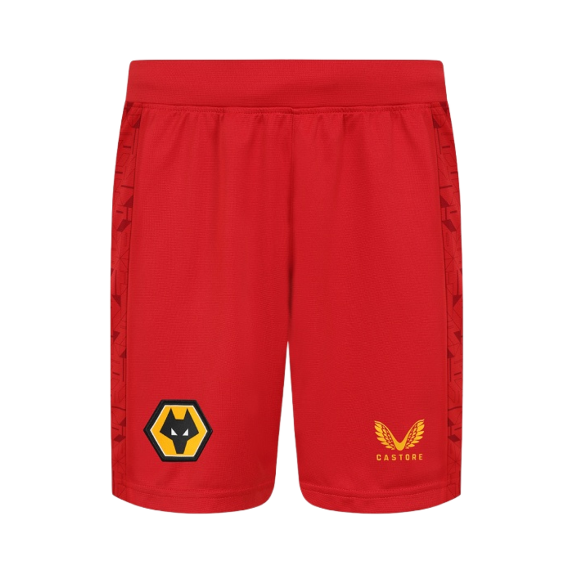 2200564 Castore Wolves 2023/24 Away Shorts Savvy Red
