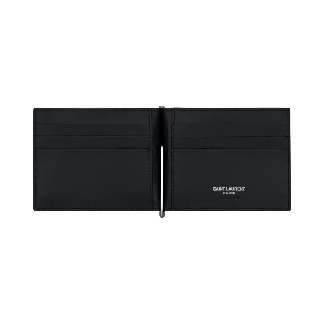 생로랑 실버 미니 모노그램 빌 클립 가죽 지갑 블랙(Saint Laurent Silver Mini Monogram Bill Clip Wallet Black) - 2