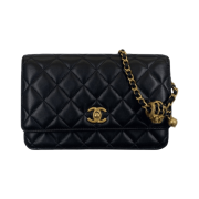 Chanel Wallet On Chain Lambskin & Gold Black