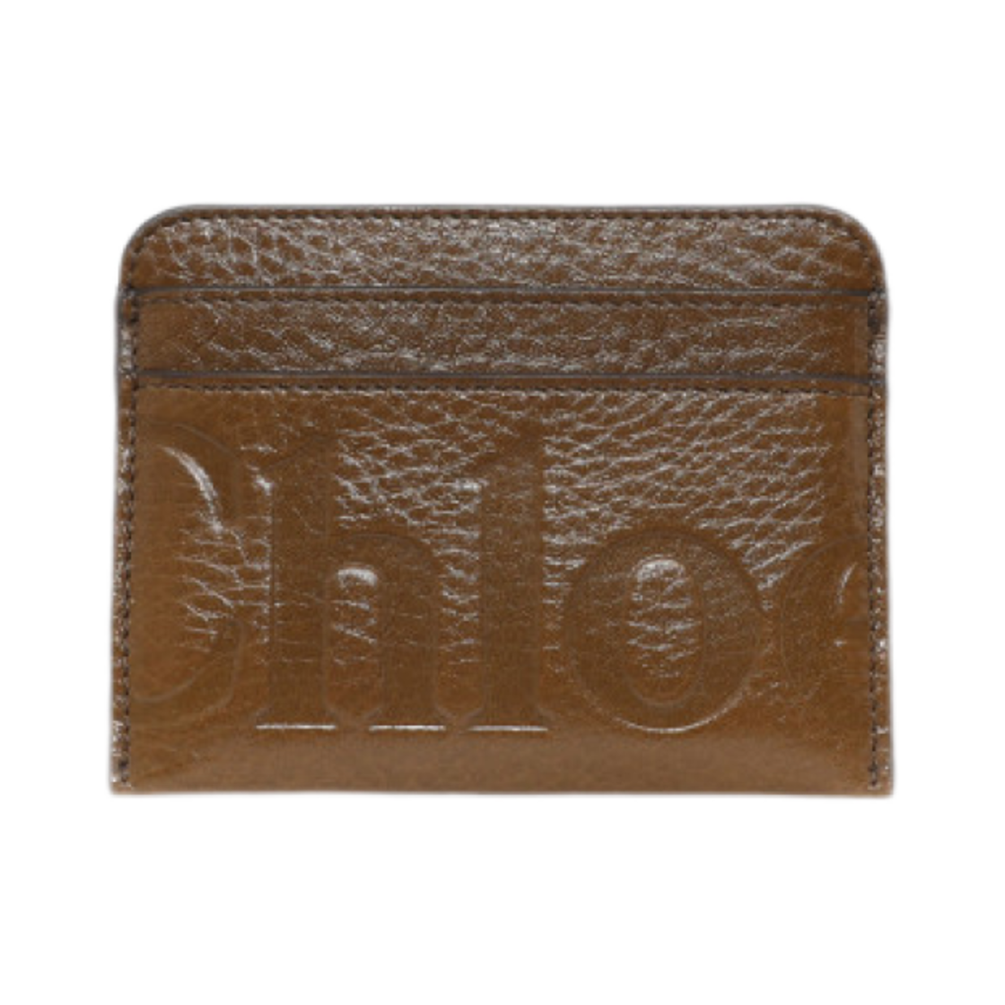 끌로에 레더 로고 카드 홀더 다크 카키(Chloe Leather Logo Card Holder Dark Khaki)